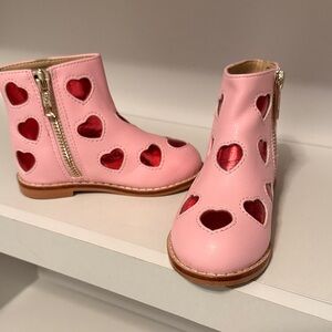 Janie and Jack Pink Heart Kids Boots